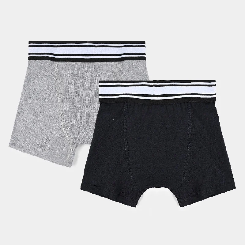 Boys Cotton Jersey Boxer Pack of 2 Basic-Heather Grey