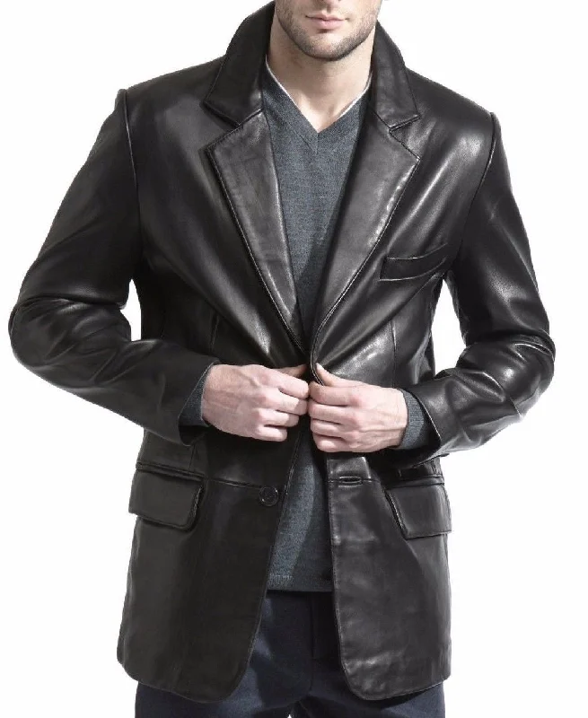 Men Real Sheepskin Leather Blazer KB006