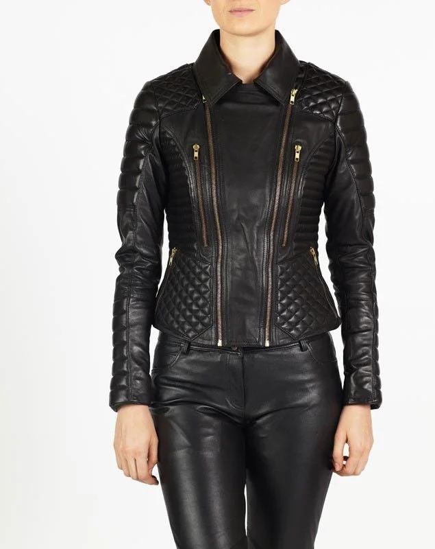 Women Real Lambskin Leather Jacket KW016