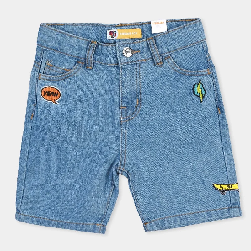 Boys Denim rigid Short Skate-Lt-BLUE