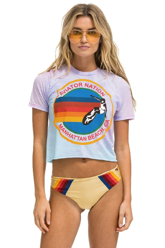 AVIATOR NATION MANHATTAN BEACH BOYFRIEND TEE - TIE DYE BUBBLEGUM