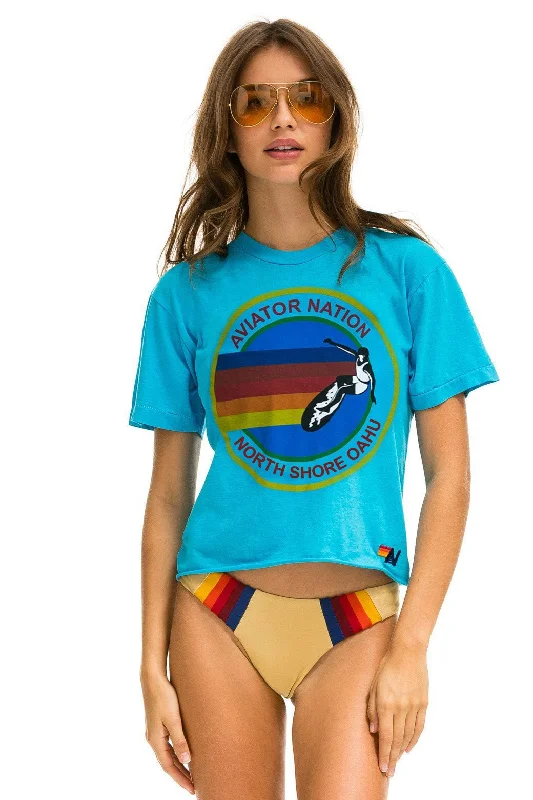 SIGNATURE NORTH SHORE BOYFRIEND TEE - NEON BLUE