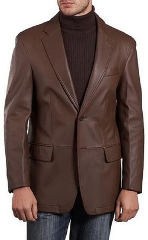 Men Real Sheepskin Leather Blazer KB003