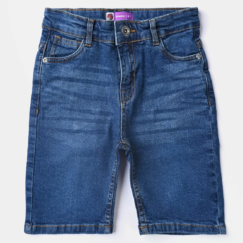 Boys Denim Stretch Short Basic-Mid Blue