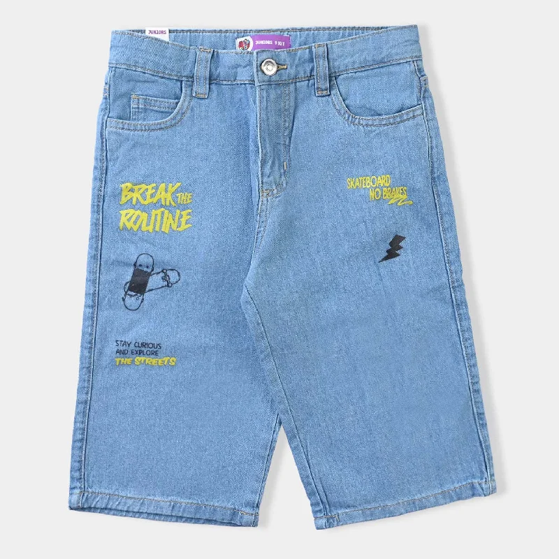 Boys Denim rigid Short Break-Mid Blue