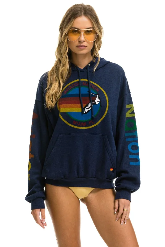 AVIATOR NATION MIAMI RELAXED PULLOVER HOODIE - NAVY