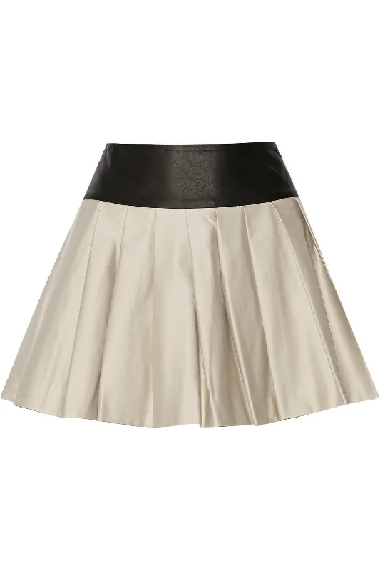 Women Real Lambskin Leather Mini Skirt WS029