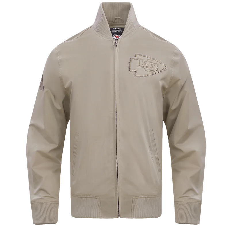 NFL KANSAS CITY CHIEFS NEUTRAL TWILL JACKET (TAUPE)