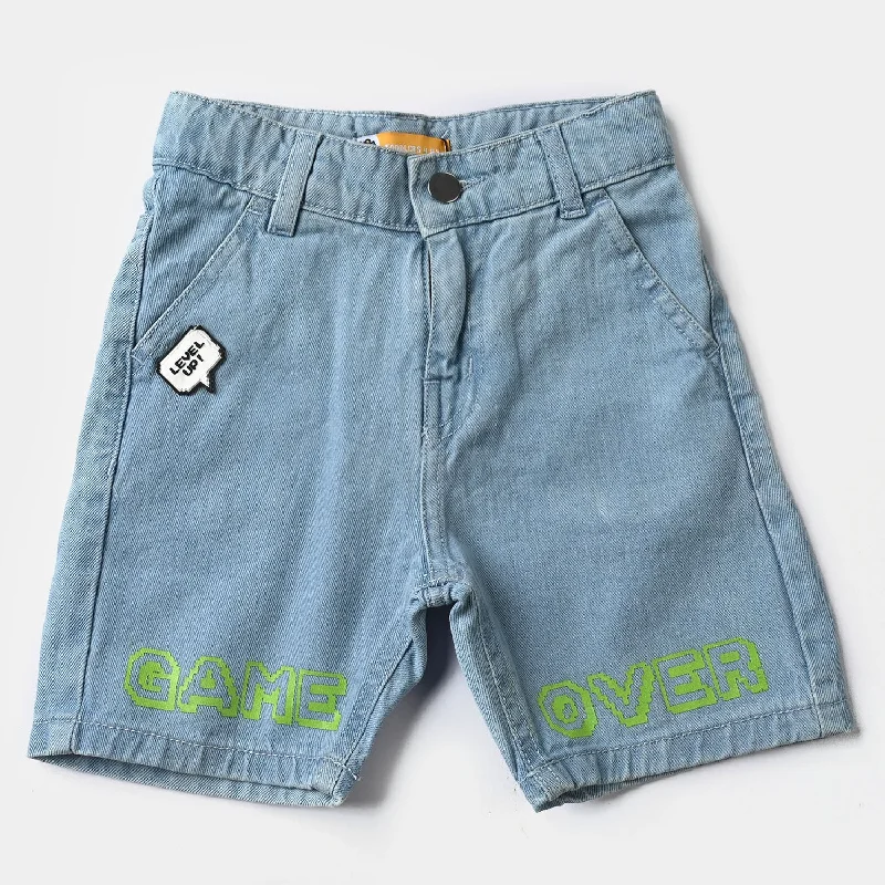 Boys Denim rigid Short Game Over-LIGHT BLUE