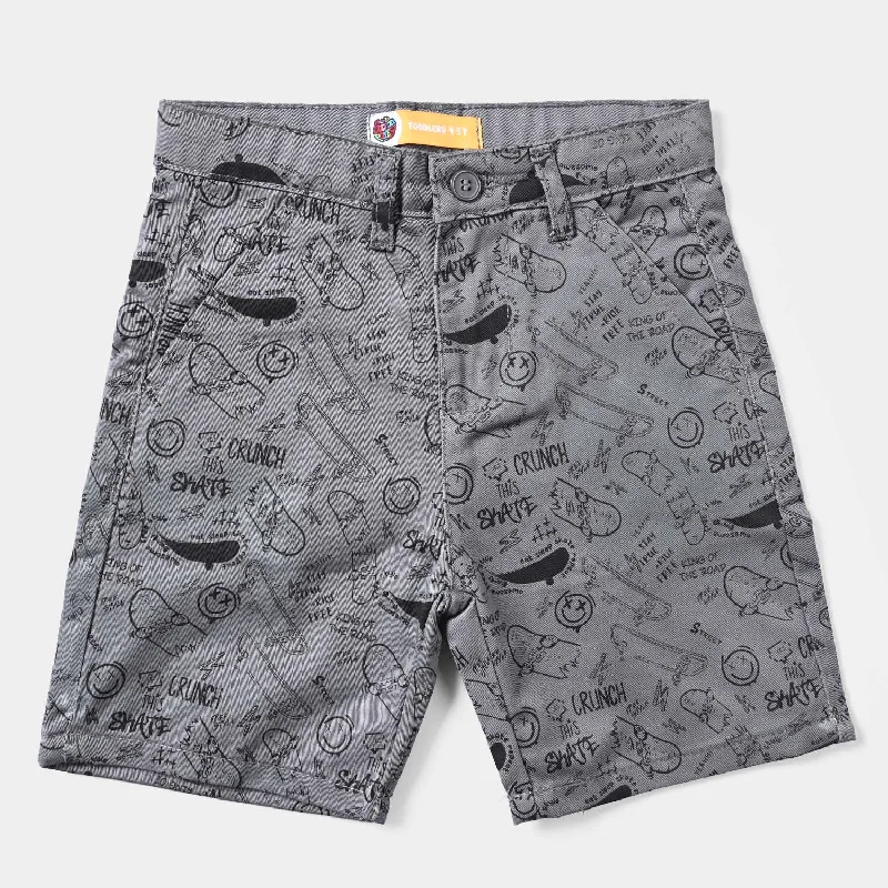 Boys Cotton Short Skate-Smoke Grey