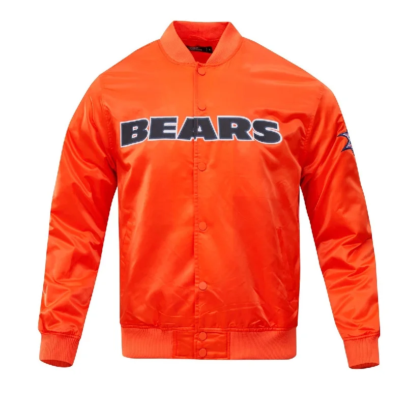 NFL CHICAGO BEARS BIG LOGO MEN'S SATIN JACKET (ORANGE)