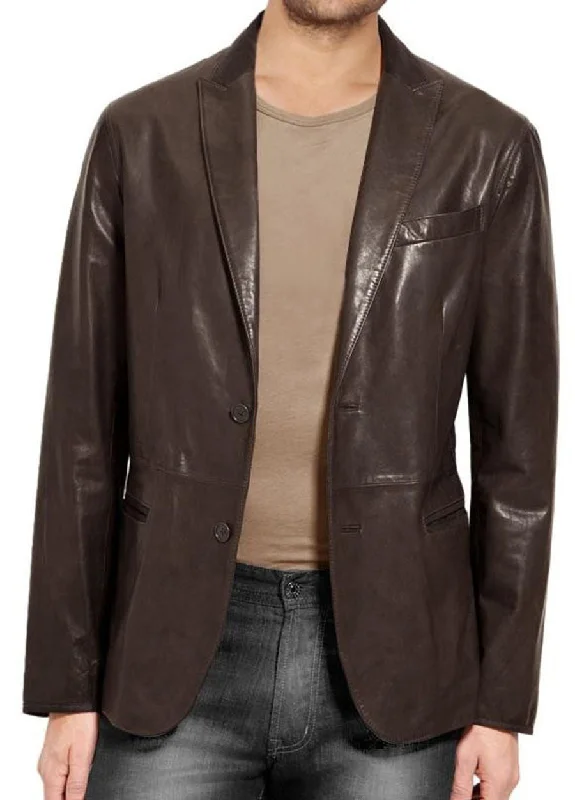 Men Real Sheepskin Leather Blazer KB008