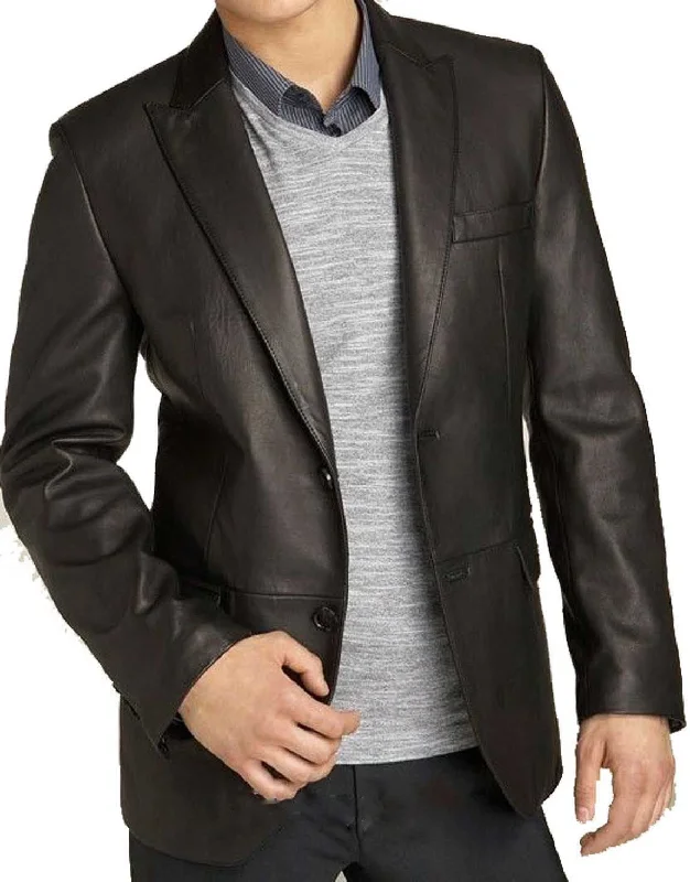 Men Real Sheepskin Leather Blazer KB005