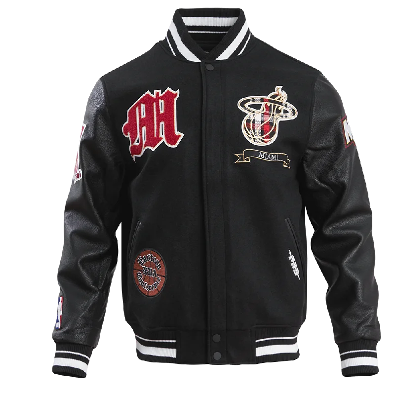 The Pro Standard Premium NBA Miami Heat Pro Prep Wool Varsity Jacket