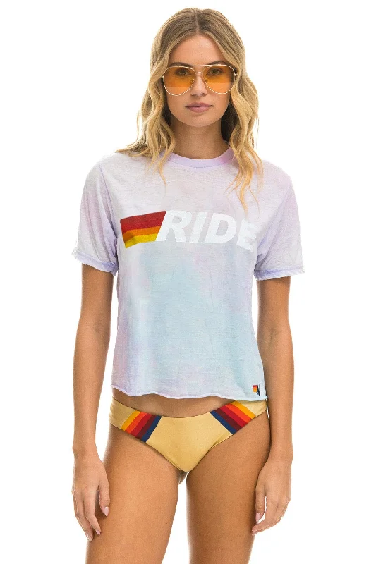 RIDE LOGO WHITE BOYFRIEND TEE - TIE DYE BUBBLEGUM