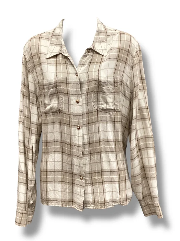 Top Long Sleeve By Liz Claiborne In Beige, Size: L