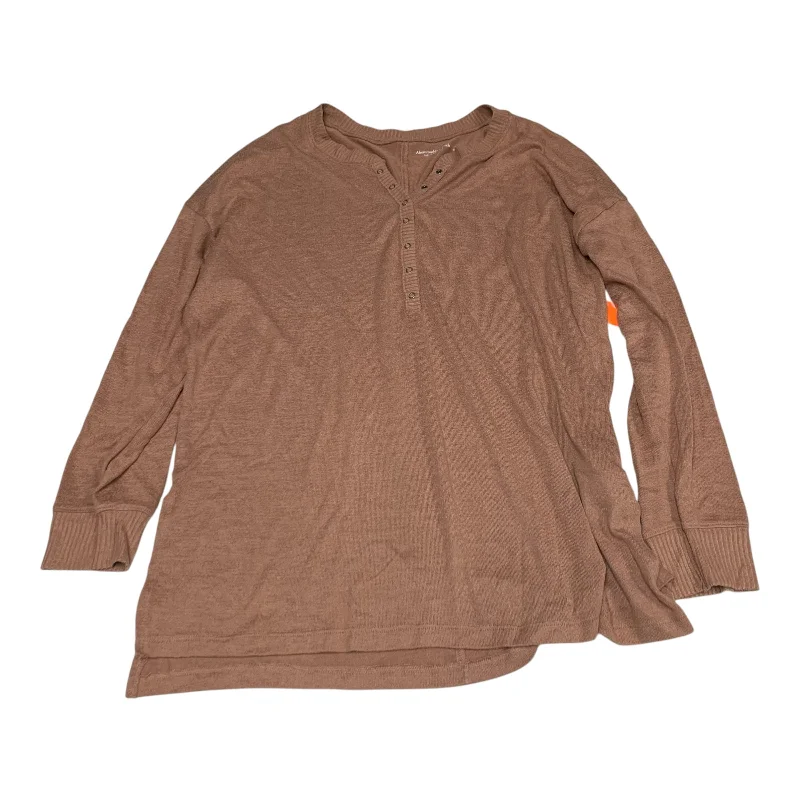 Top Long Sleeve By Abercrombie And Fitch In Brown, Size: L