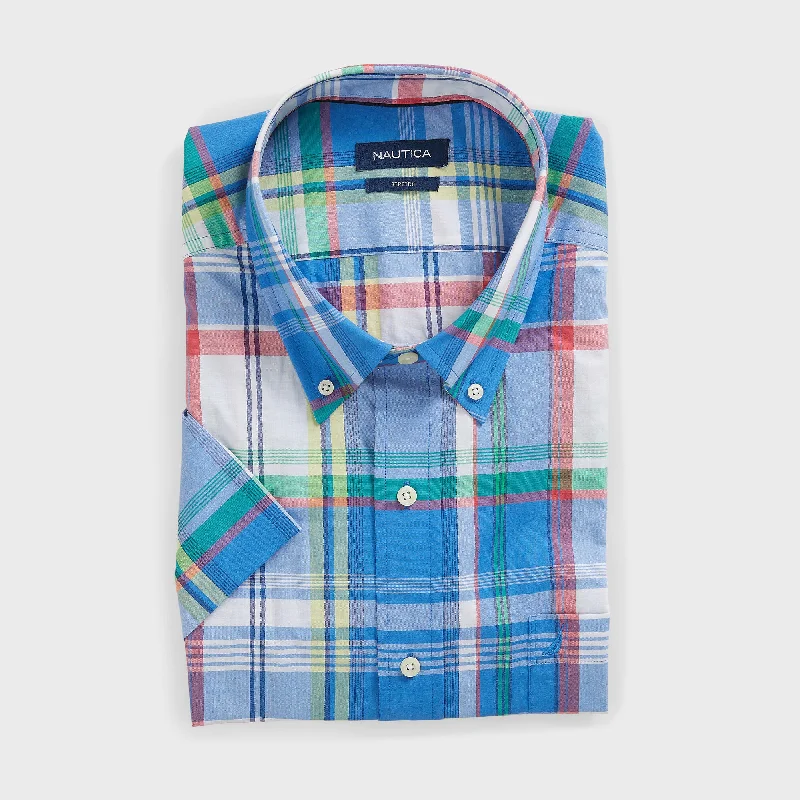 Nautica Mens Big & Tall Plaid Short Sleeve Shirt