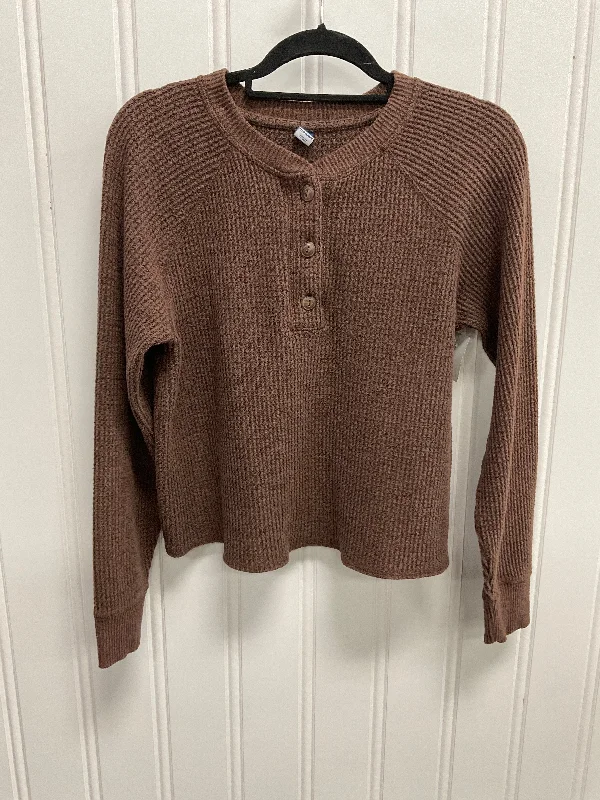 Top Long Sleeve Basic By Old Navy In Brown, Size: M