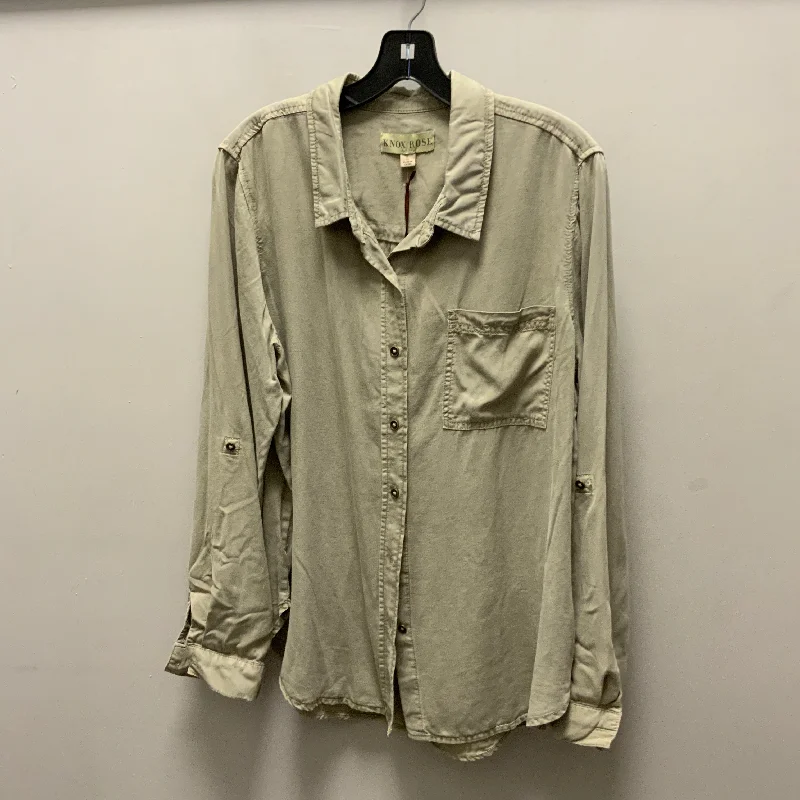 Top Long Sleeve By Knox Rose In Green, Size: L