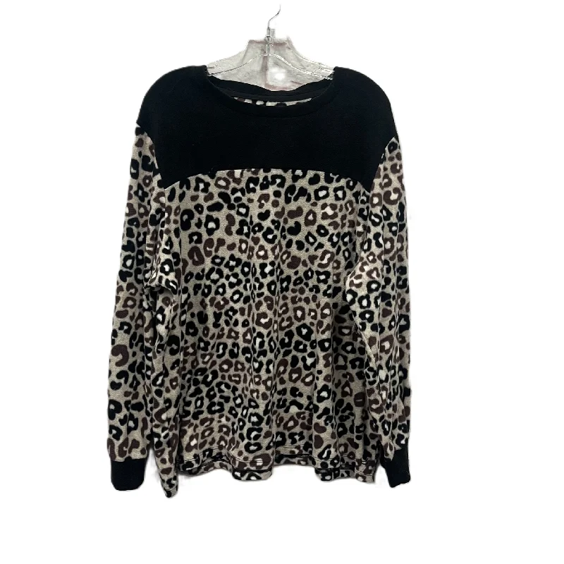 Top Long Sleeve By Cuddl Duds In Black & Tan, Size: 3x