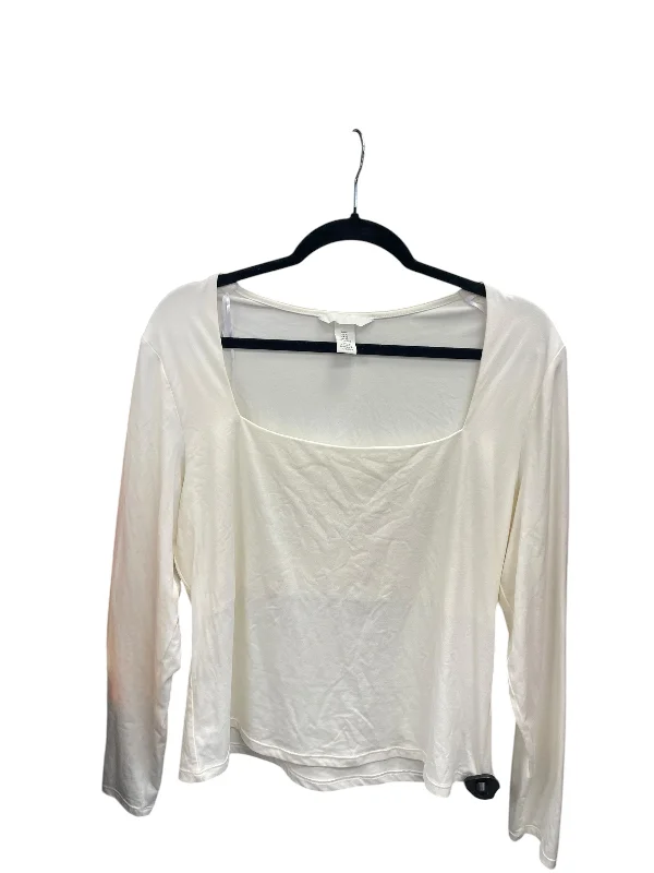 Top Long Sleeve By H&m In Cream, Size: Xl