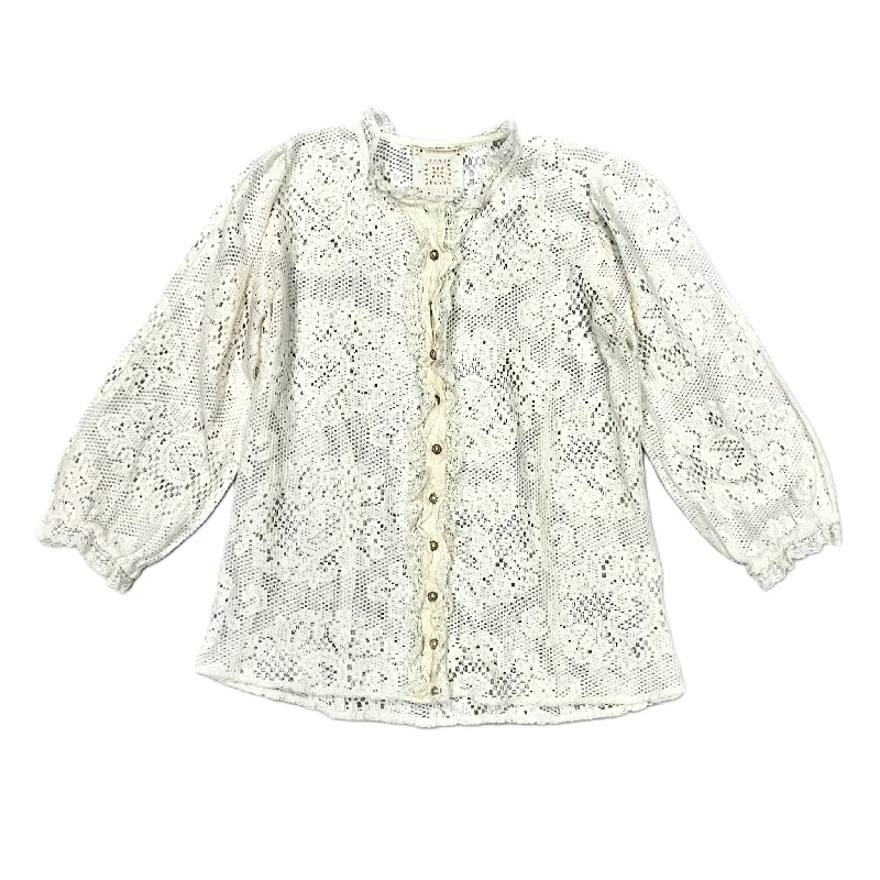 Top Long Sleeve By Johnny Was In Cream, Size: S