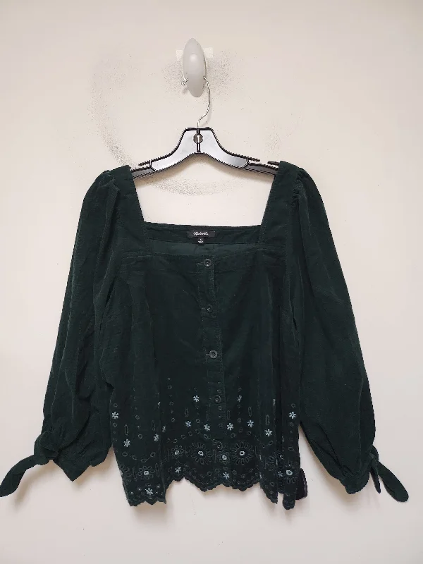 Top Long Sleeve By Madewell In Green, Size: L