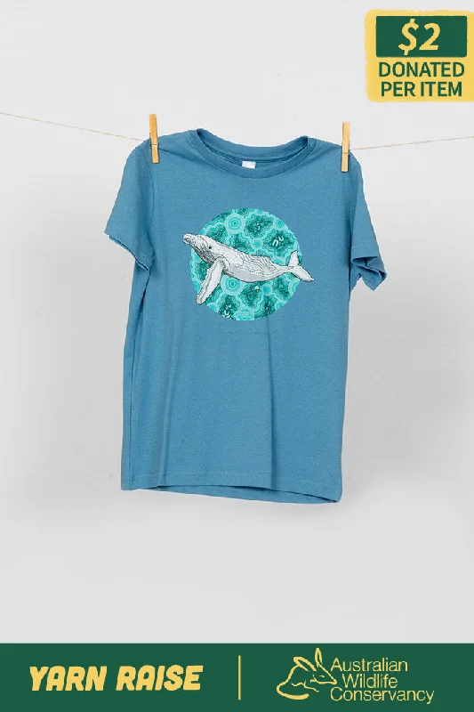 Migaloo 'Australian Wildlife Conservancy' Carolina Blue Cotton Crew Neck Kids T-Shirt