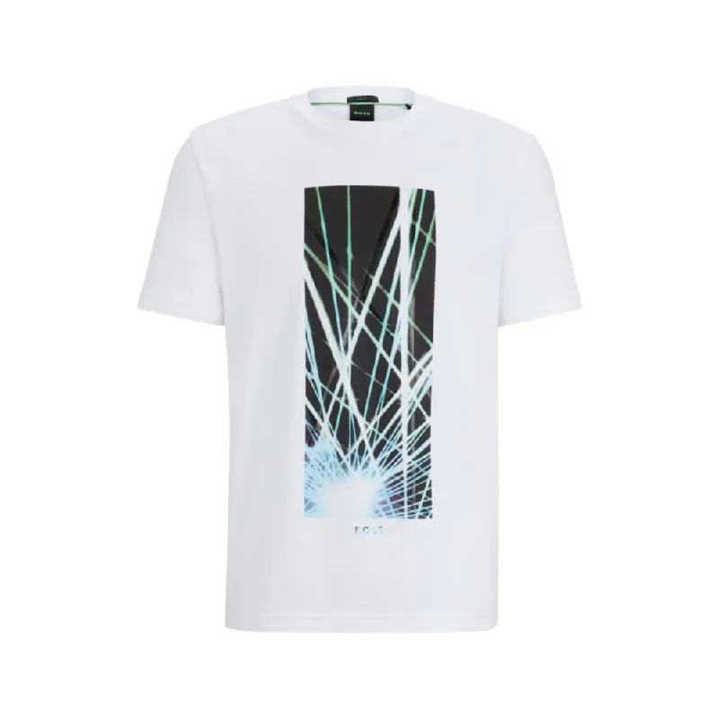 Regular-fit T-shirt in stretch cotton with seasonal artwork