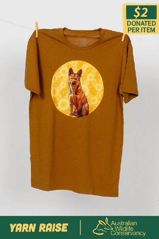 Dingo (Wilkarr) 'Australian Wildlife Conservancy' Camel Cotton Crew Neck Unisex T-Shirt