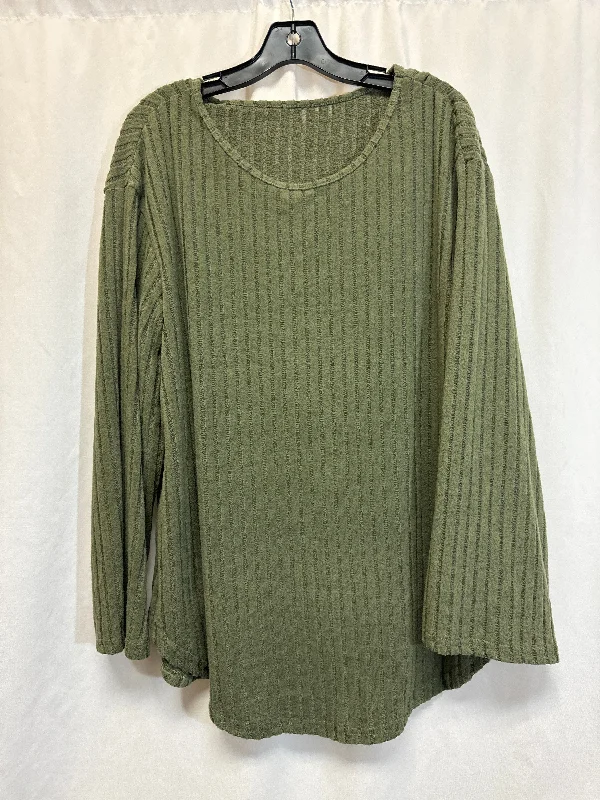 Top Long Sleeve By Shein In Green, Size: 1x