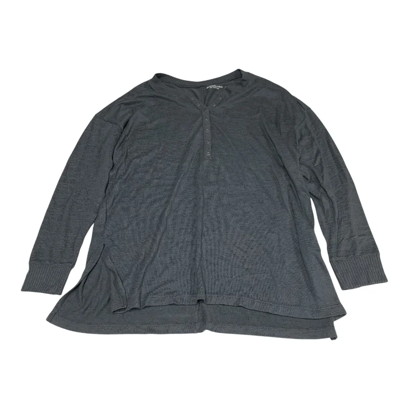 Top Long Sleeve By Abercrombie And Fitch In Grey, Size: L