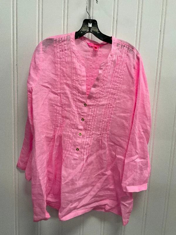 Top Long Sleeve By Lilly Pulitzer In Pink, Size: Xl