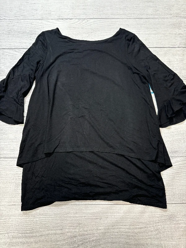 Top 3/4 Sleeve By White House Black Market In Black, Size: Xl