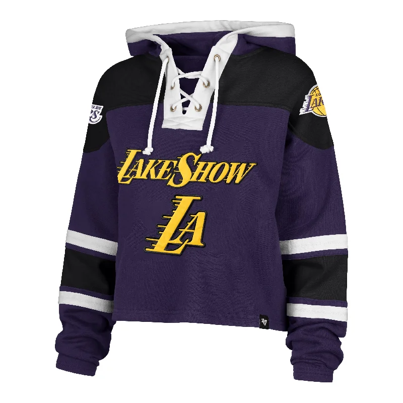 LOS ANGELES LAKERS CITY EDITION CROPPED SUPERIOR '47 LACER HOOD WOMENS