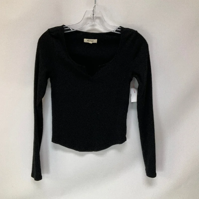 Top Long Sleeve By Madewell In Black, Size: Xs