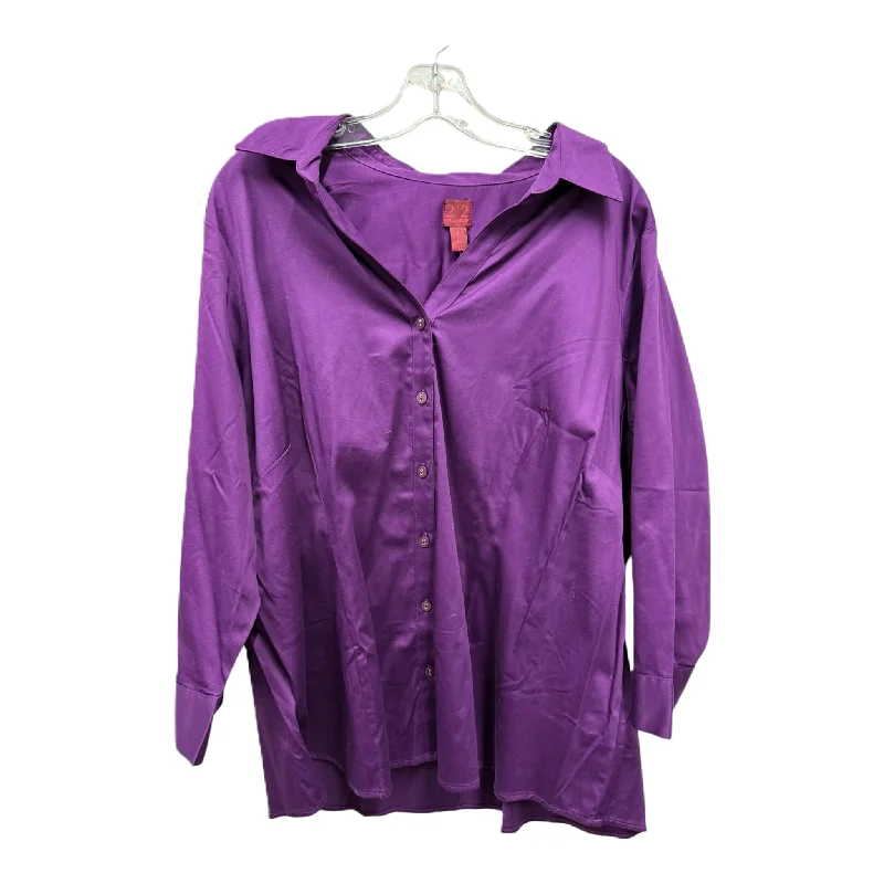 Top Long Sleeve By 212 Collection In Purple, Size: 2x