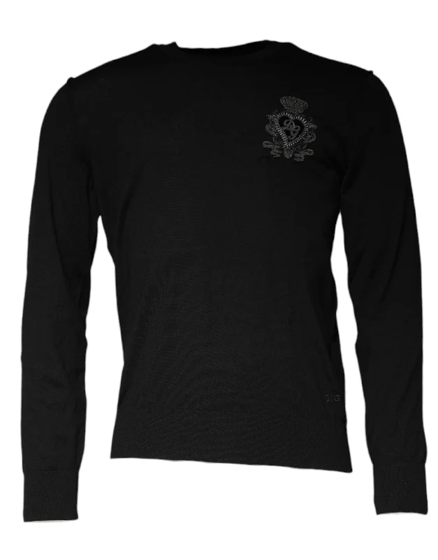 Dolce & Gabbana Crown Heart Crew Neck Pullover Men's Sweater (Pre-Owned)