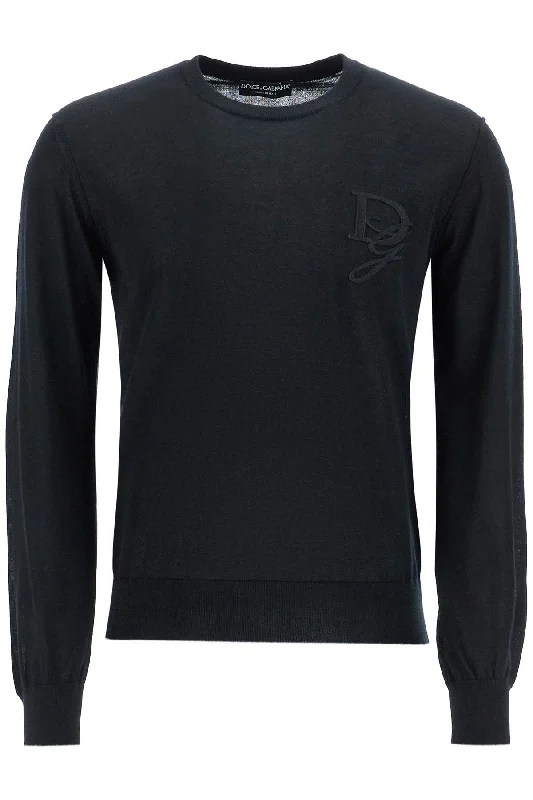 Dolce & Gabbana Men's Cashmere Sweater With Dg Embroidery