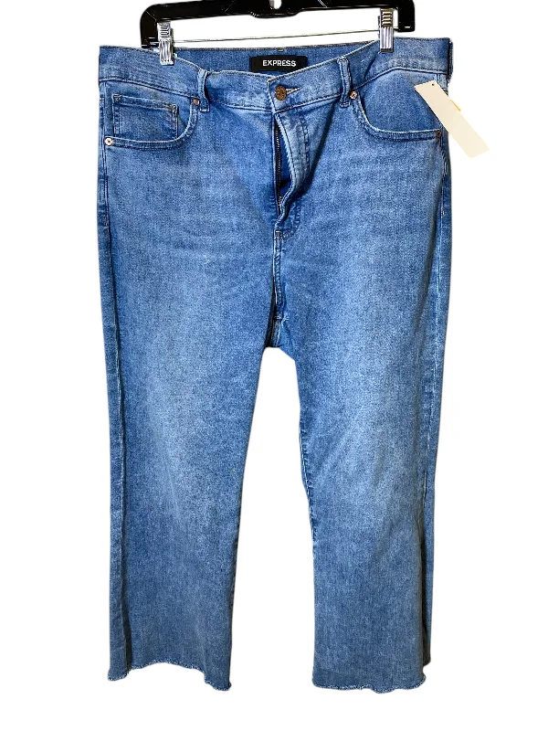 Jeans Straight By Express In Blue Denim, Size: 16