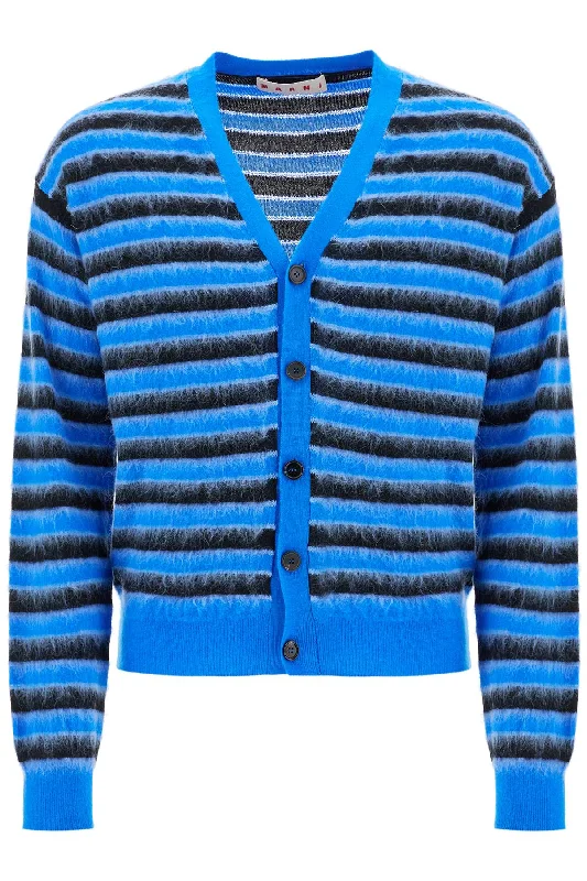 Marni Men's Striped Wool And Mohair Cardigan