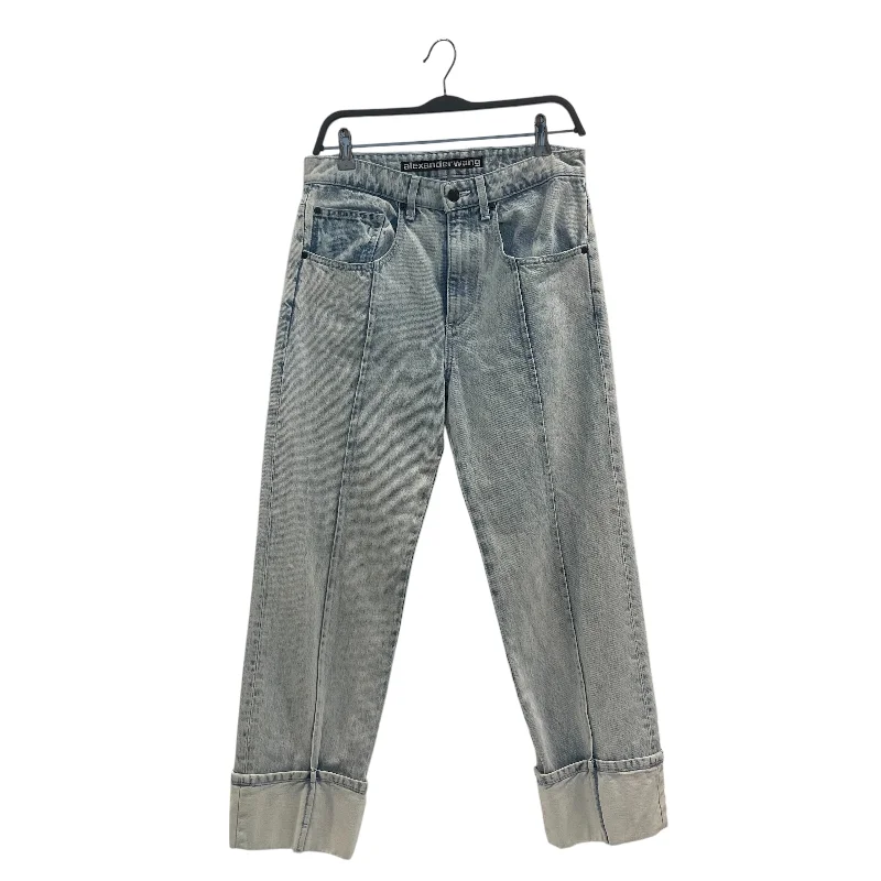 Alexander Wang/Straight Pants/26/Denim/BLU/LIT WASH/BLU/CA00985/CUFF STCH