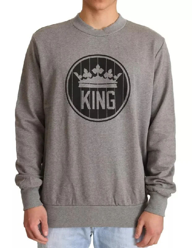 Dolce & Gabbana Crown King Cotton Pullover Men's Sweater