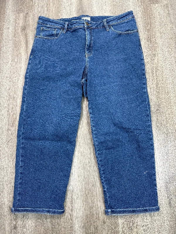 Jeans Straight By Ava & Viv In Blue Denim, Size: 20