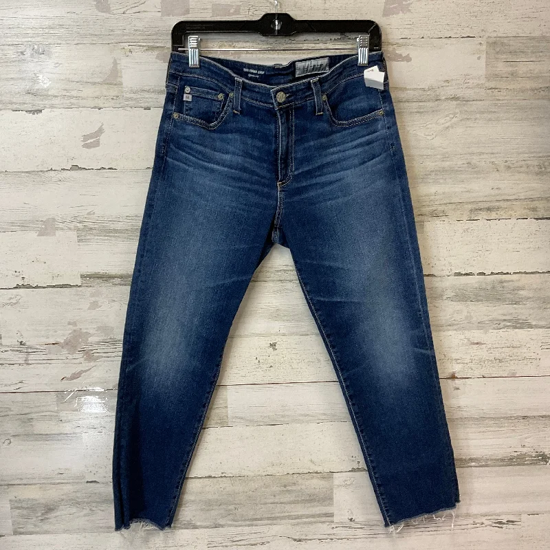 Jeans Cropped By Adriano Goldschmied In Blue Denim, Size:10