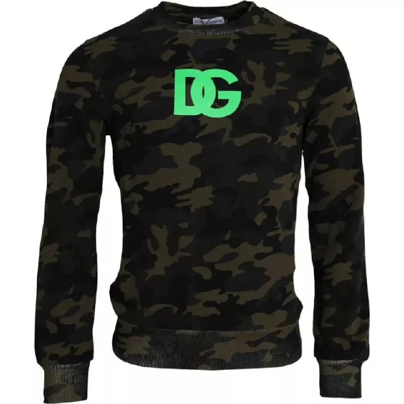 Dolce & Gabbana Camouflage Crew Neck Pullover Men's Sweater (Pre-Owned)