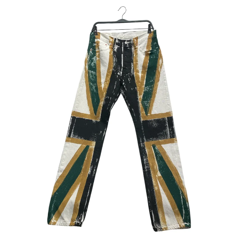 DENIM TEARS/Straight Pants/31/Denim/WHT/All Over Print/Jamaican flag