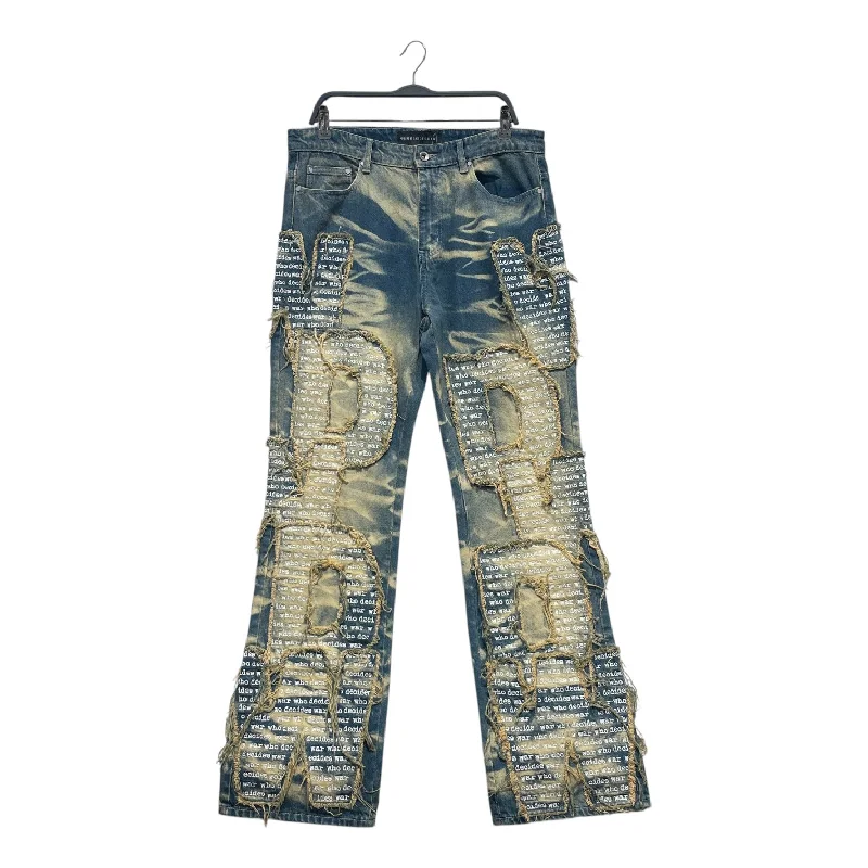 WHO DECIDES WAR/Straight Pants/34/Denim/NVY/All Over Print/OVERLAY