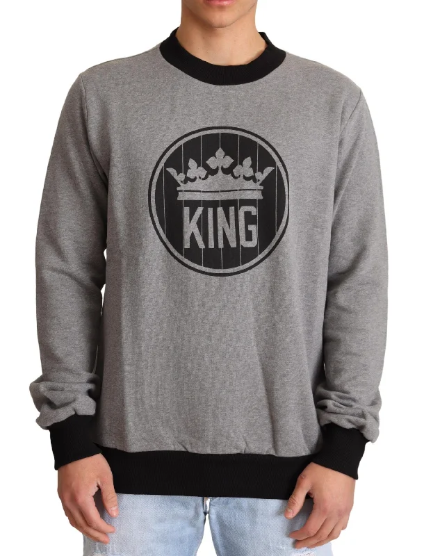 Dolce & Gabbana Elegant Crown Motif Crewneck Men's Sweater